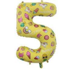 Цифра 5 жёлтая 34' (86 см) Шар с гелием