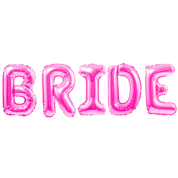 Шары буквы маленькие BRIDE фуксия Шары с воздухом