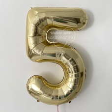 Цифра 5 белое золото 40' (102 см) Шар с гелием