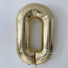 Цифра 0 белое золото 40' (102 см) Шар с гелием