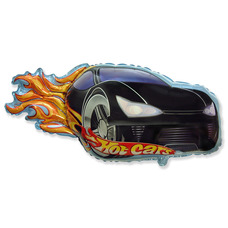 Машина гонка чёрная Hot car Шар с гелием