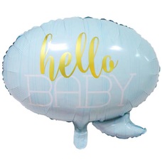 Овал hello BABY голубой (выписка) Шар с гелием