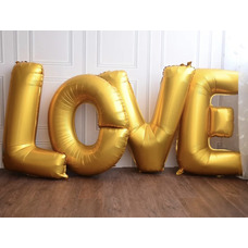 Шары буквы LOVE золотые Шары с воздухом