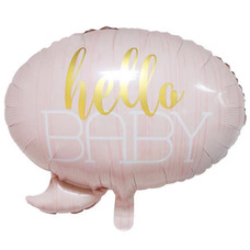 Овал hello BABY розовый (выписка) Шар с гелием