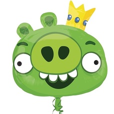 Зелёная голова Angry Birds Король свиней Шар с гелием