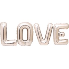 Шары буквы LOVE серебряные Шары с воздухом