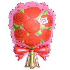 Букет красных роз I love You Шар с гелием
