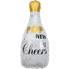 Бутылка шампанского белая Новогодняя Happy New Year Шар с гелием