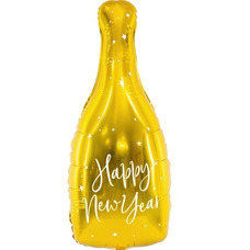 Бутылка шампанского золотая Новогодняя Happy New Year Шар с гелием