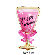 Фужер розовый Happy Birthday Шар с гелием