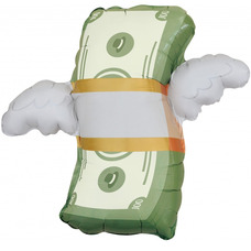 Деньги купюра с крыльями Шар с гелием