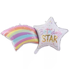 Звезда комета радуга макарунс birthday STAR Шар с гелием