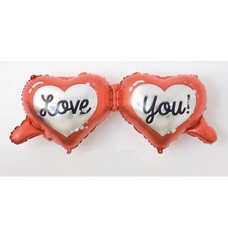Солнечные очки красные сердца love you кукла бар Шар с гелием