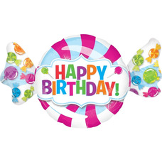 Конфета Happy Birthday цветная Шар с гелием