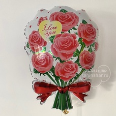 Букет красных роз I love You Шар с гелием