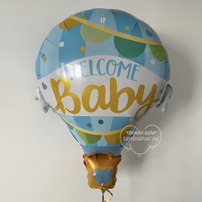 Воздушный шар аэростат Welcome Baby голубой (выписка) Шар с гелием Воздушный шар аэростат Welcome Baby голубой (выписка) Шар с гелием