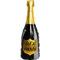 Бутылка шампанского чёрная Let's Party Шар с гелием