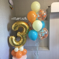 Сет шаров яркий с цифрой на шарах