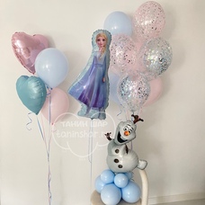 Сет Холодное сердце с Эльзой розовые голубые шары