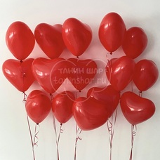 Сет красные шары 5 фонтанов по 3 сердца