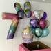 Сет разноцветные шары кекс бабочка цифра и розовая коробка-сюрприз