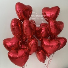 Сет красные сердца 2 фонтана по 8 шаров