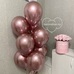Сет розовых шаров хром с коробкой мыльных роз