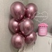 Сет розовых шаров хром с коробкой мыльных роз