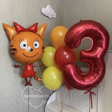 Сет шаров на День рождения с Карамелькой Три кота