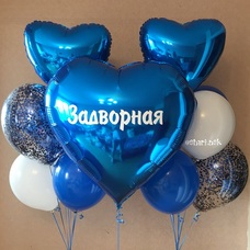 Сет шаров Сине-белые фонтаны