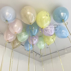 15 шаров стеклянных разноцветных к потолку