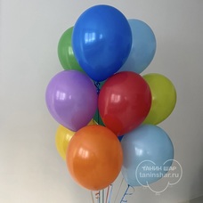 Связка 11 разноцветных шаров радужный фонтан