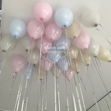 Мини-шар латексный 5 дюймов (12,5 см) ЦВЕТ НА ВЫБОР С ДОЖДИКОМ с гелием  и обработкой