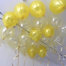 20 жёлтых шаров к потолку