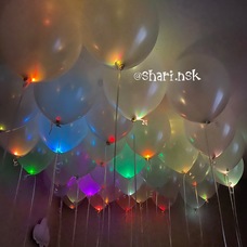 Шар латексный 12 дюймов (30 см) Белый светящийся с гелием и обработкой