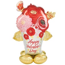 Букет цветов Happy Valentine's Day на подушке Шар с воздухом