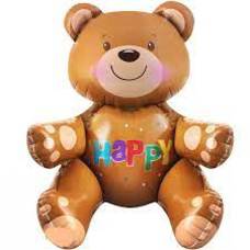 Мишка Happy 3Д Шар с воздухом