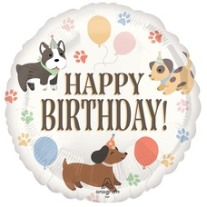 Круг 18' Happy Birthday! Щенки Собачки Шар с гелием