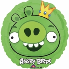 Круг 18' зелёный Angry Birds король свиней Шар с гелием