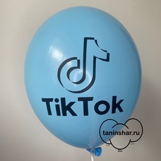 Шар латексный 12 дюймов (30 см) Голубой пастель Тикиток с гелием и обработкой