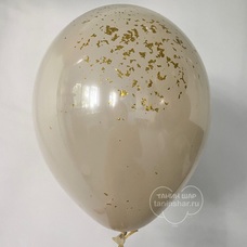 Шар латексный 12 дюймов (30 см) Стеклянный даблстаф белый песок с конфетти с гелием и обработкой