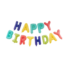 Растяжка-шары на ленте Happy Birthday сочная разноцветная с воздухом