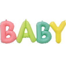 BABY разноцветная надпись (выписка) Шар с воздухом