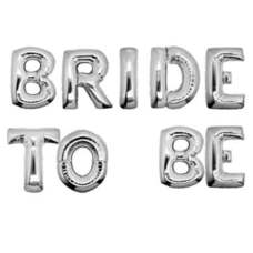 Растяжка-шары на ленте BRIDE TO BE серебро с воздухом Растяжка-шары на ленте BRIDE TO BE серебро с воздухом