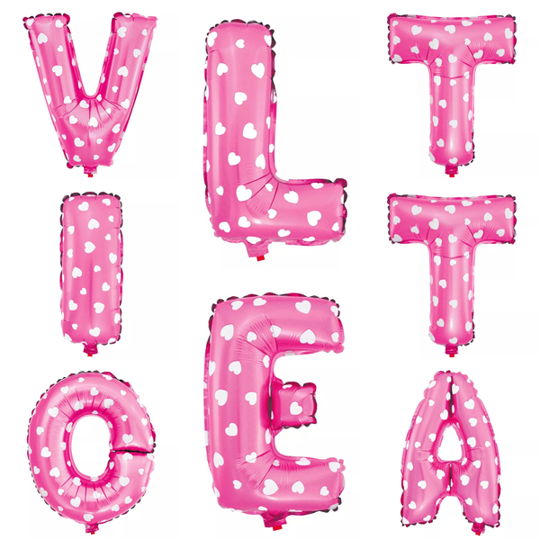 Буквы фуксия VIOLETTA Шары с воздухом на ленте