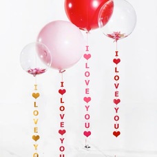 Декорированная лента I love you к большому шару