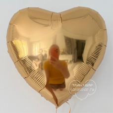 Сердце 18' античное золото Шар с гелием