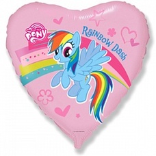 Сердце 18' Пони радуга My Little Pony Шар с гелием