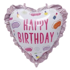 Сердце 24' с рюшками Нappy Birthday бьюти Шар с гелием